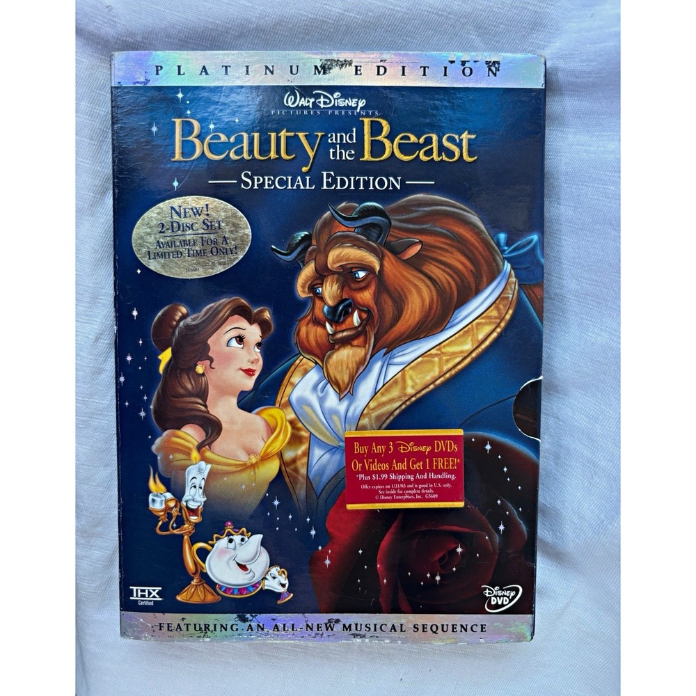Disney Beauty and the Beast DVD Platinum Edition Special Edition 2-Disc NEW
